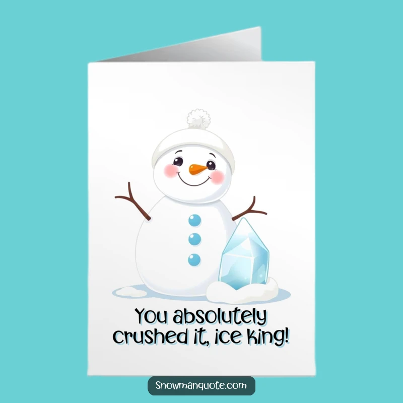 Free Printable Congrats Card: Snowman & Ice Sculpture Celebration Downloadable Gift