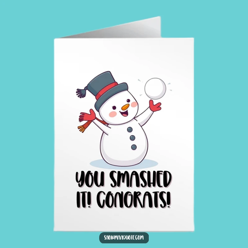 Free Printable Snowman Congrats Card: A Cool Victory Throw!