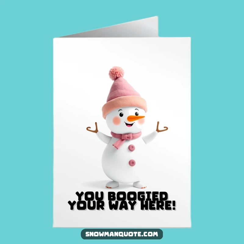 Free Printable Snowman Congrats Card: Dancing to Victory!