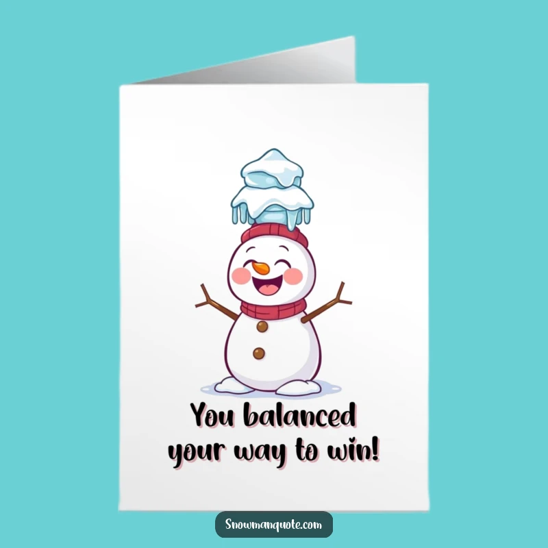 Free Printable Snowman Icicle Congrats Card: Funny Balance Downloadable
