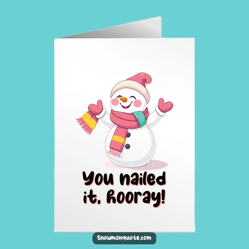 Free Printable Snowman Juggling Card Funny Congrats Downloadable