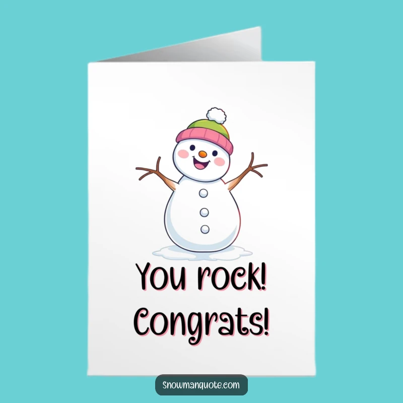 Joyful Free Printable Congrats Card: Snowman Shimmy Celebration Downloadable Gift
