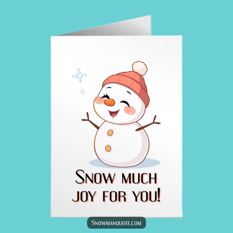 Free Printable Snowman Winking Card: Funny Winter Congrats Downloadable Gift