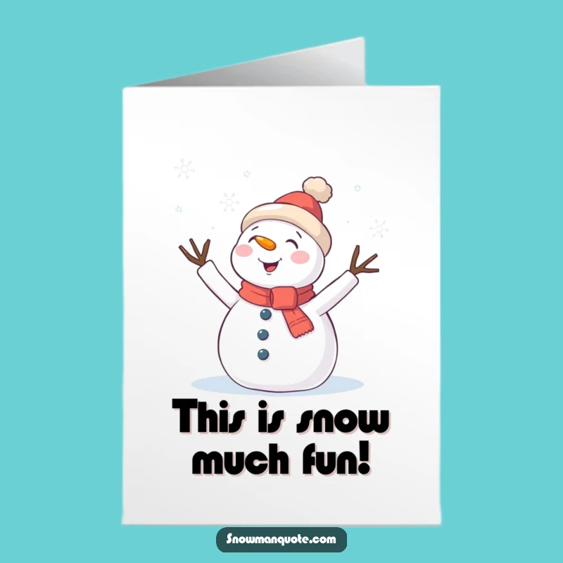 Free Printable Congrats Card: Waving Snowman & Snowflakes - Humorous Downloadable Gift