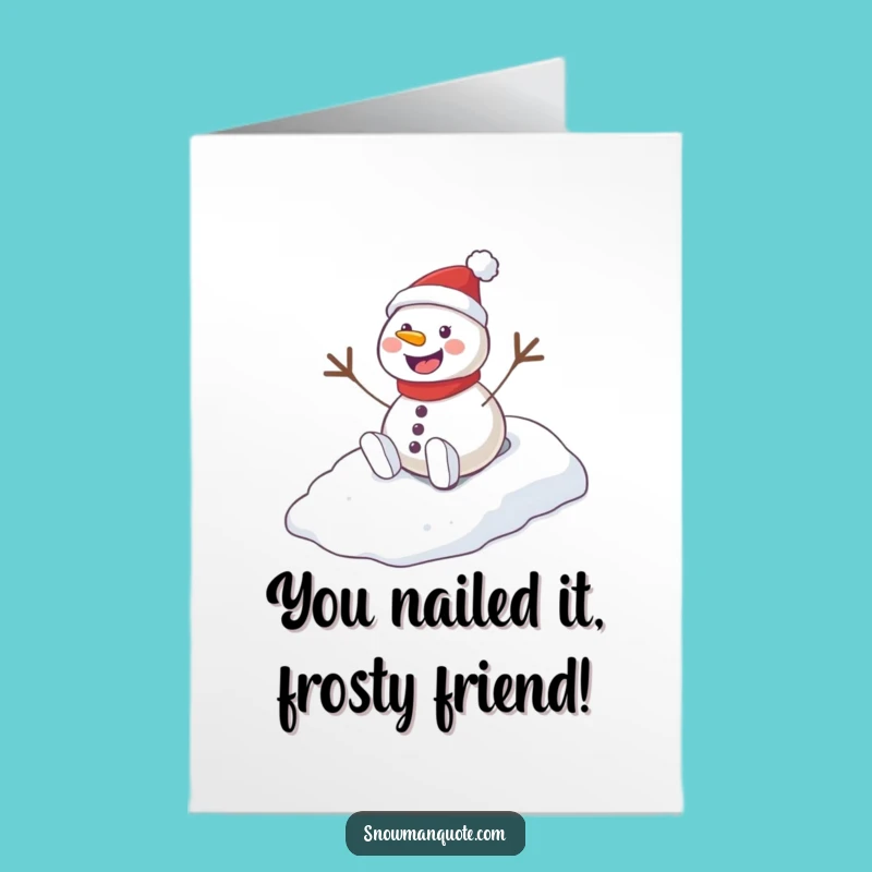 Free Printable Snowman Congrats Card: Joyful Slider, Funny Downloadable Greeting Gift