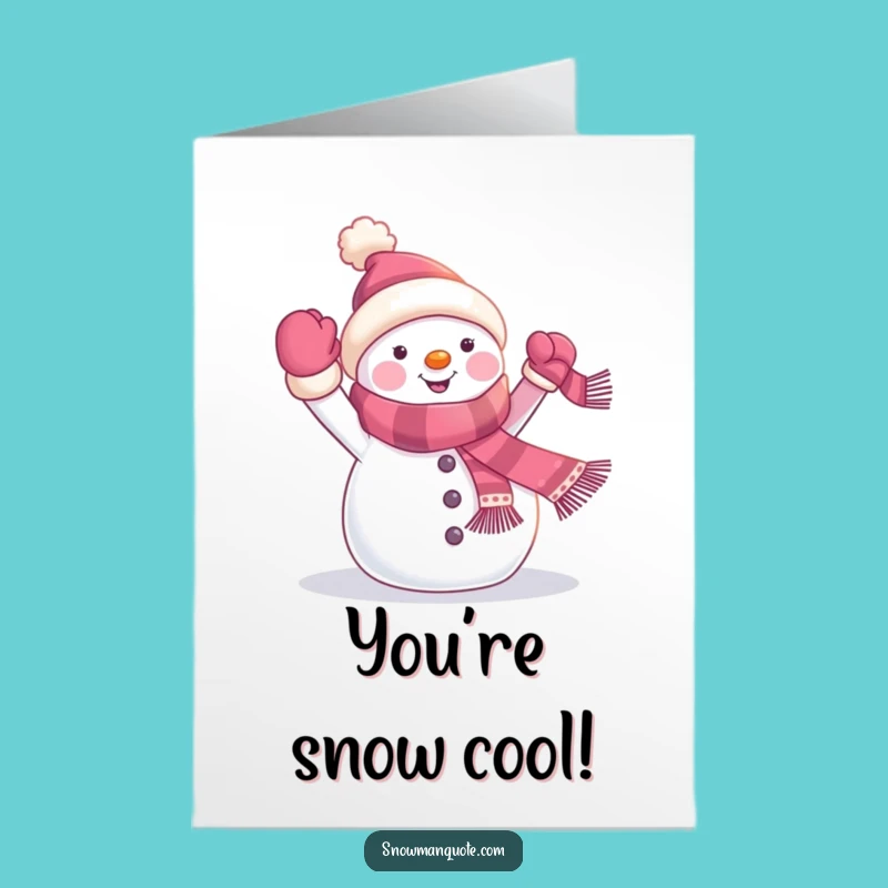 Cheerful Snowman Congrats Card Free Printable: Banner Message Downloadable Gift
