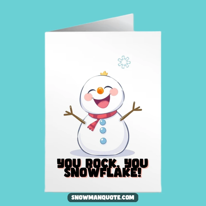Free Printable Congrats Card: Tickled Snowman Funny Whimsical Downloadable Gift