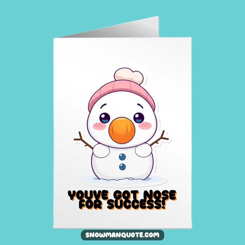 Free Printable Congrats Card: Snowman Giant Carrot Nose Funny Downloadable