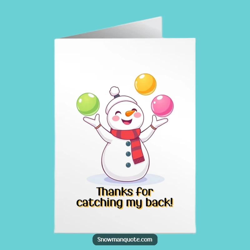 Free Printable Snowman Thank You Card: Funny Downloadable Gift for a Fun Thanks