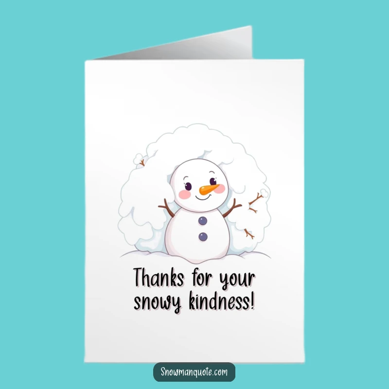 Free Printable Thank You Card: Peeking Snowman Delight Funny Downloadable Gift