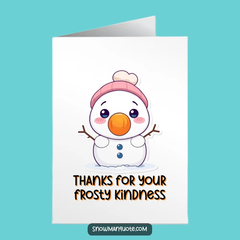 Free Printable Thank You Card: Snowman Giant Carrot Nose Funny Gift
