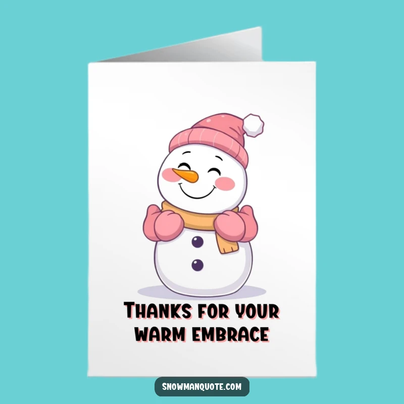 Free Printable Thank You Card: Snowman Hug - A Frosty Way to Say Thanks