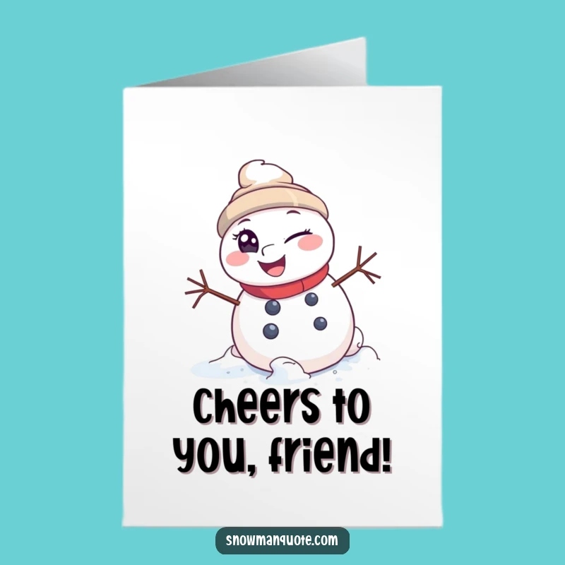 Free Printable Thank You Snowman Card Funny Wink Downloadable