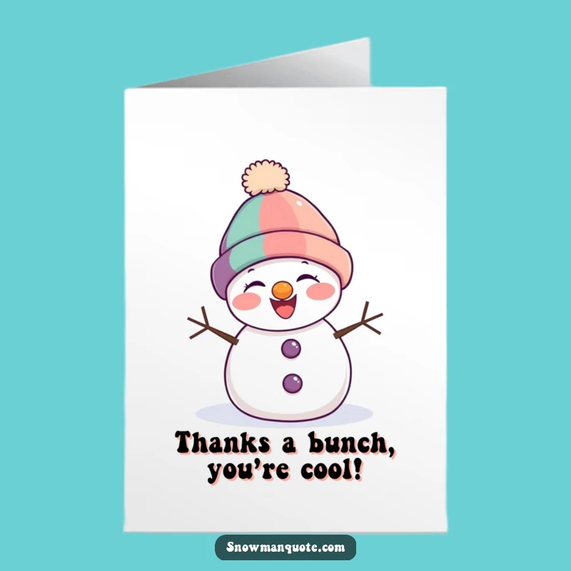 Funny Free Printable Thank You Card: Snowman Lopsided Hat Gratitude Download