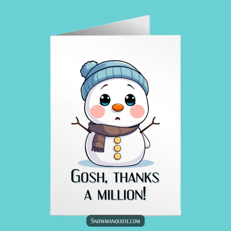 Free Printable Thank You Snowman Card Funny Surprise Downloadable