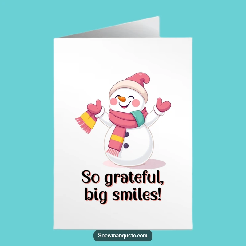 Free Printable Thank You Snowman Card Funny Juggling Downloadable