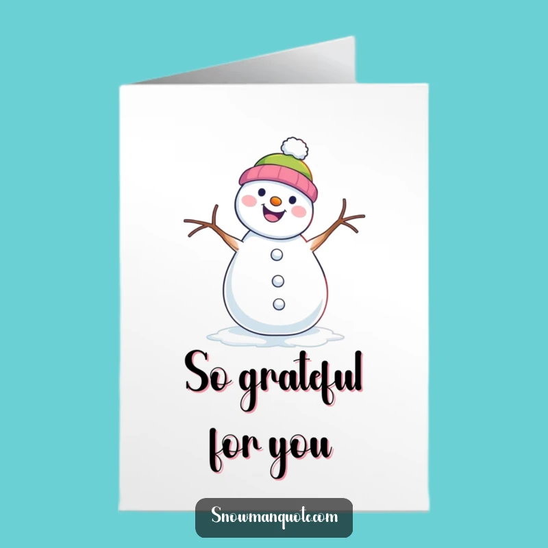 Fun Free Printable Thank You Card: Snowman Shimmy Moves Downloadable Gift