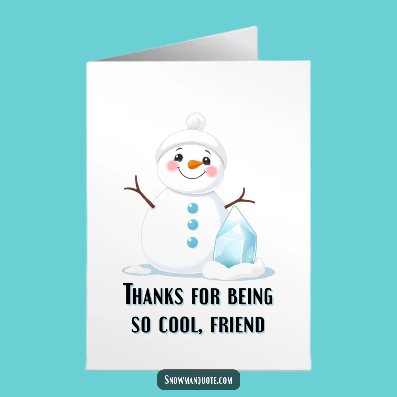 Free Printable Thank You Card: Funny Snowman Expressing Gratitude Downloadable Gift