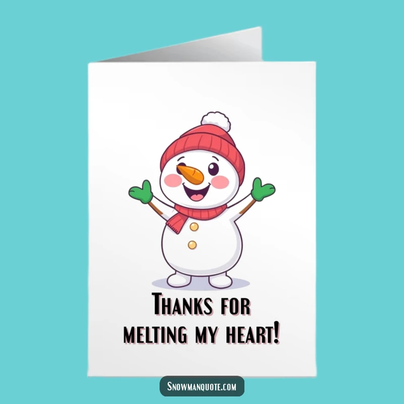 Free Printable Thank You Card: Grateful Dancing Snowman - Downloadable Gift!