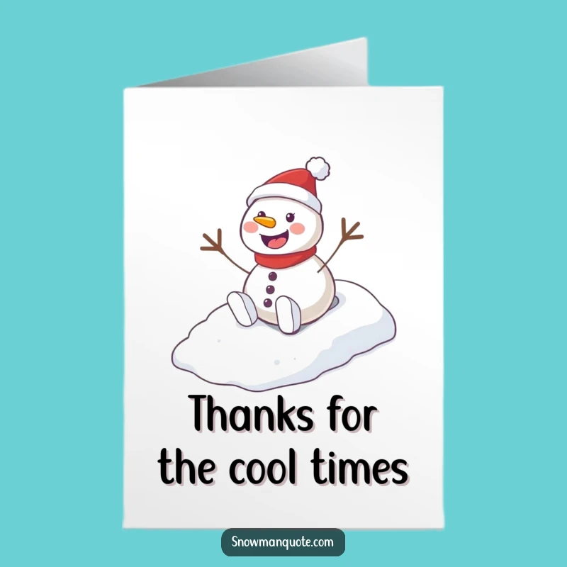 Free Printable Snowman Thank You Card: Playful Slider, Humorous Downloadable Gift