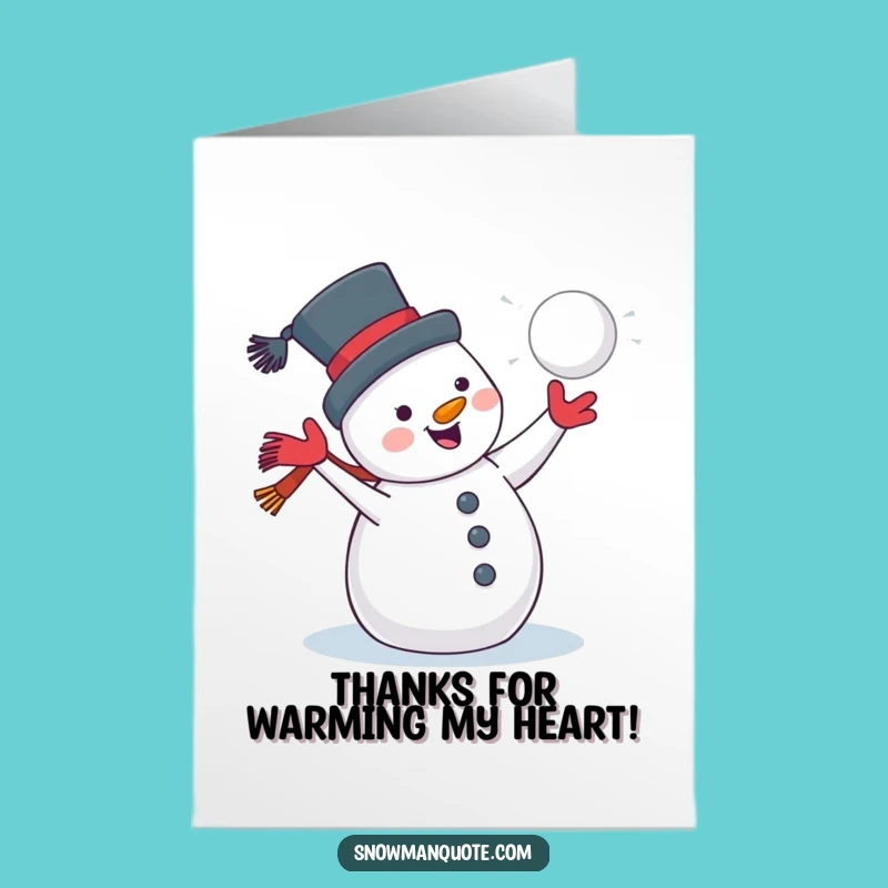 Free Printable Snowman Thank You Card: A Snowball of Thanks!