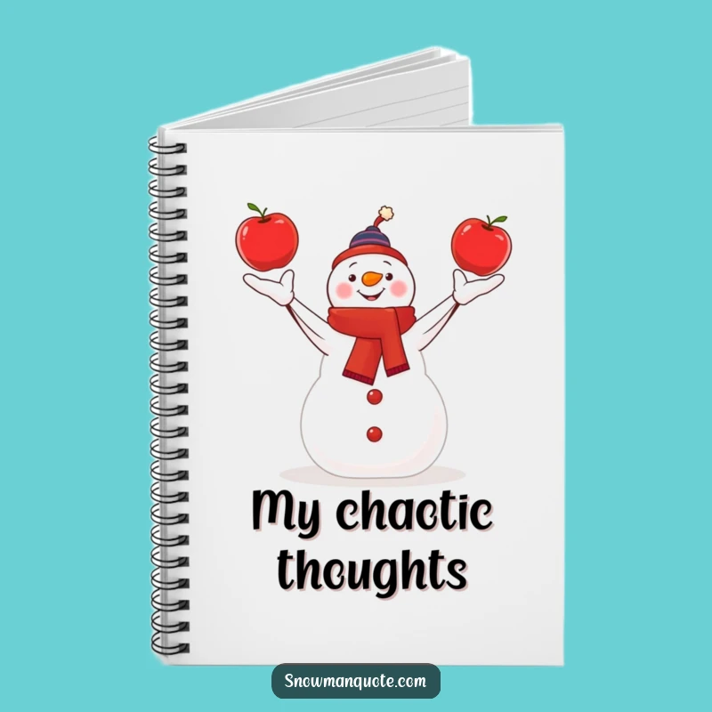 Funny Juggling Snowman Notebook - Apple Acrobat for Skillful Notes Gift