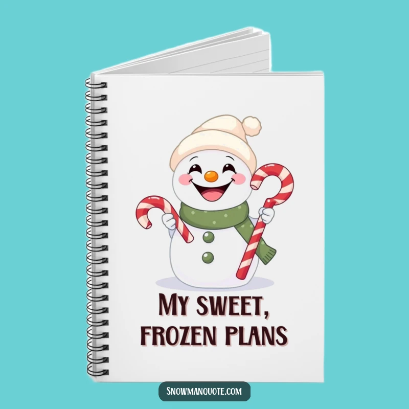 Funny Snowman Candy Cane Notebook - Write Sweet Thoughts with Holiday Cheer