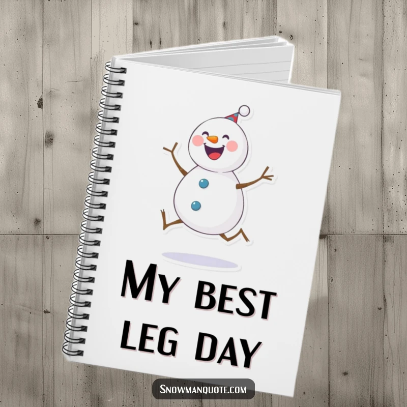 Funny Notebook: Featuring a cheerful snowman doing a joyful kick, ideal for jotting down notes and ideas with a smile.
