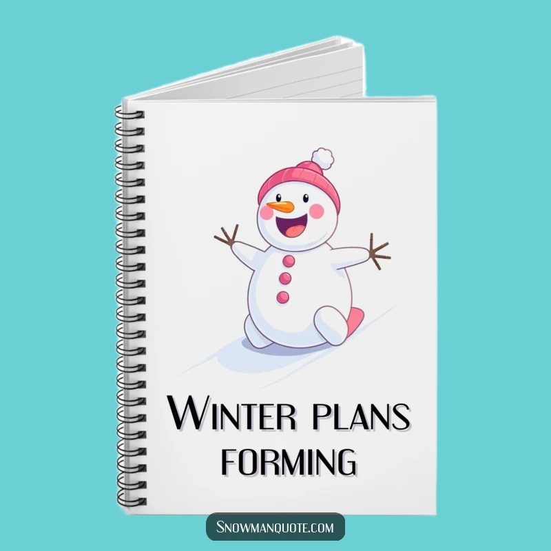 Funny Snowman Rolling Notebook - Cheerful Winter Fun Funny Gift