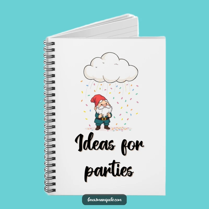 Funny Confetti Cloud Gnome Notebook - Whimsical Journal for Enchanting Ideas & Notes