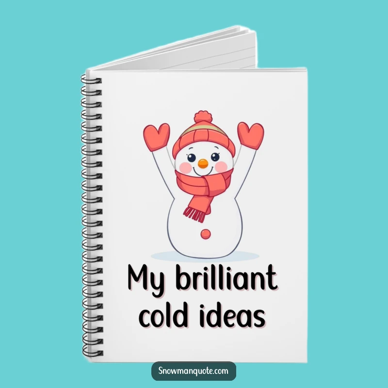 Funny Snowman Scarf Notebook - Cheerful Winter Journal