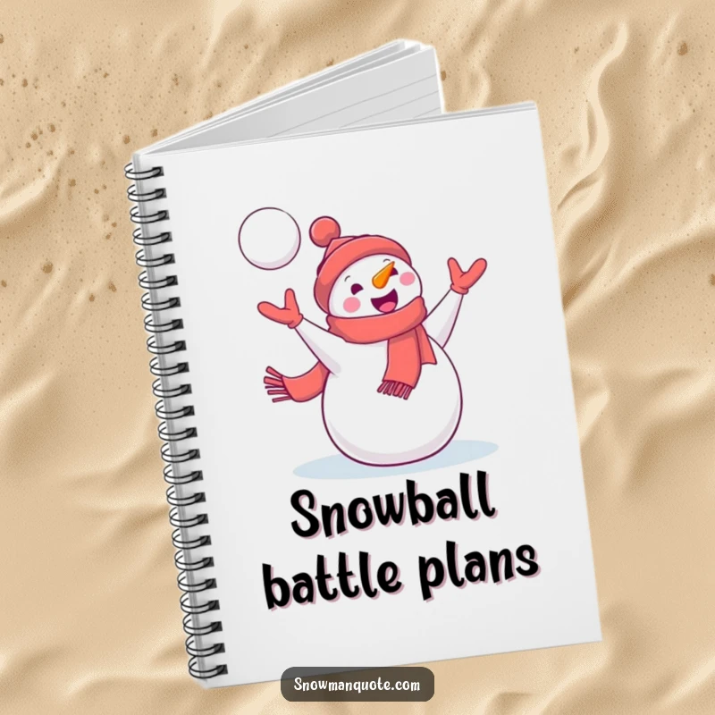 Funny Snowman Notebook: A delighted snowman wearing a jaunty scarf catches a flying snowball, perfect for capturing winter adventures and ideas.