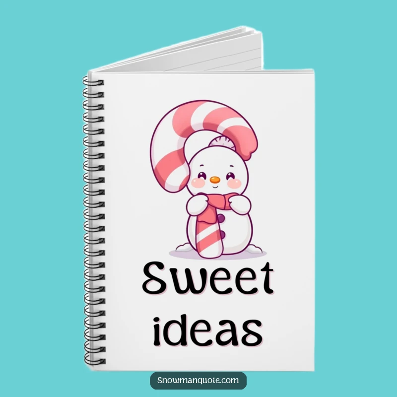 Funny Shy Snowman Candy Cane Notebook: Jot Down Sweet Holiday Thoughts