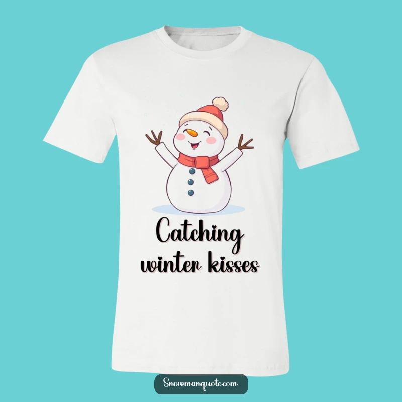 Funny Snowman Snowflake Wave T-Shirt: Cozy Winter Character Tee Gift
