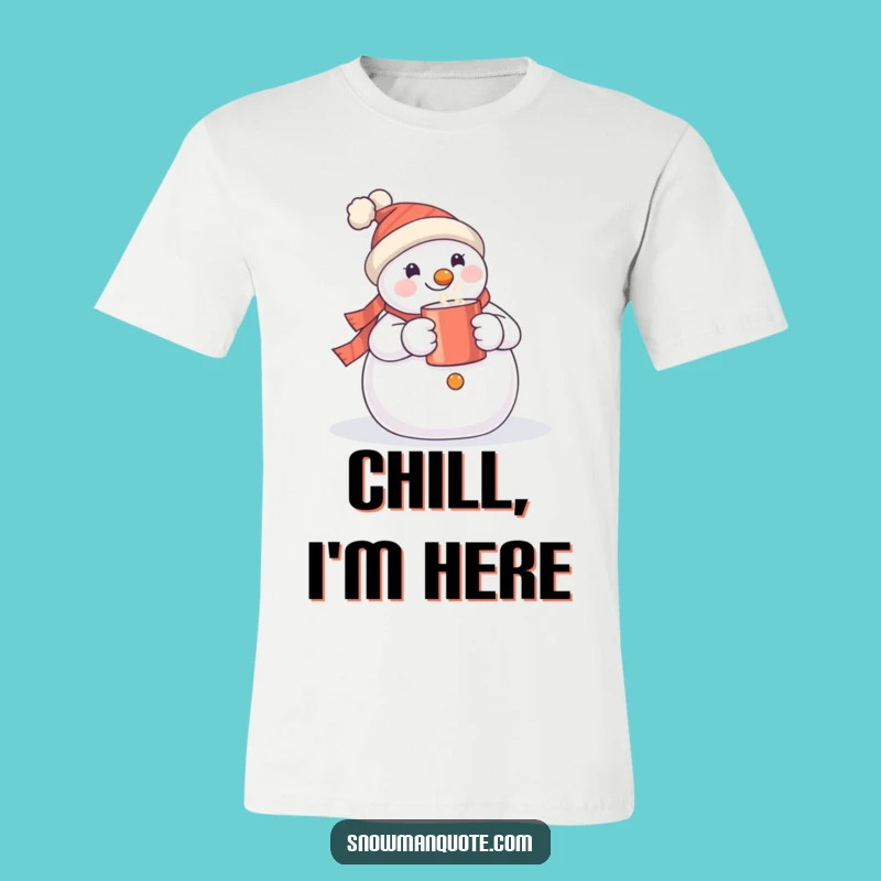 Funny Snowman Hugging Hot Mug T-Shirt, Hilarious Winter Apparel Gift