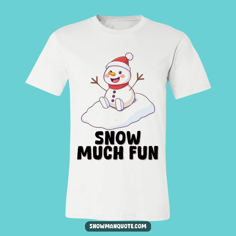 Funny Playful Snowman Hill T-Shirt: Embrace Hilarious Winter Vibes