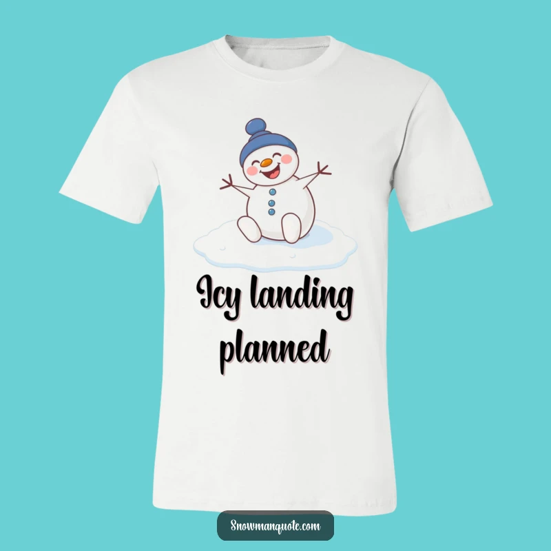 Funny Slipping Snowman T-Shirt - Hilarious Winter Wobble Tee