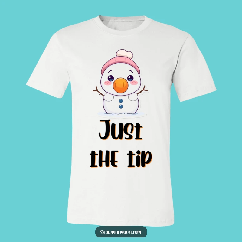 Funny Snowman Carrot Peek T-Shirt - Shy Winter Surprise Tee Gift