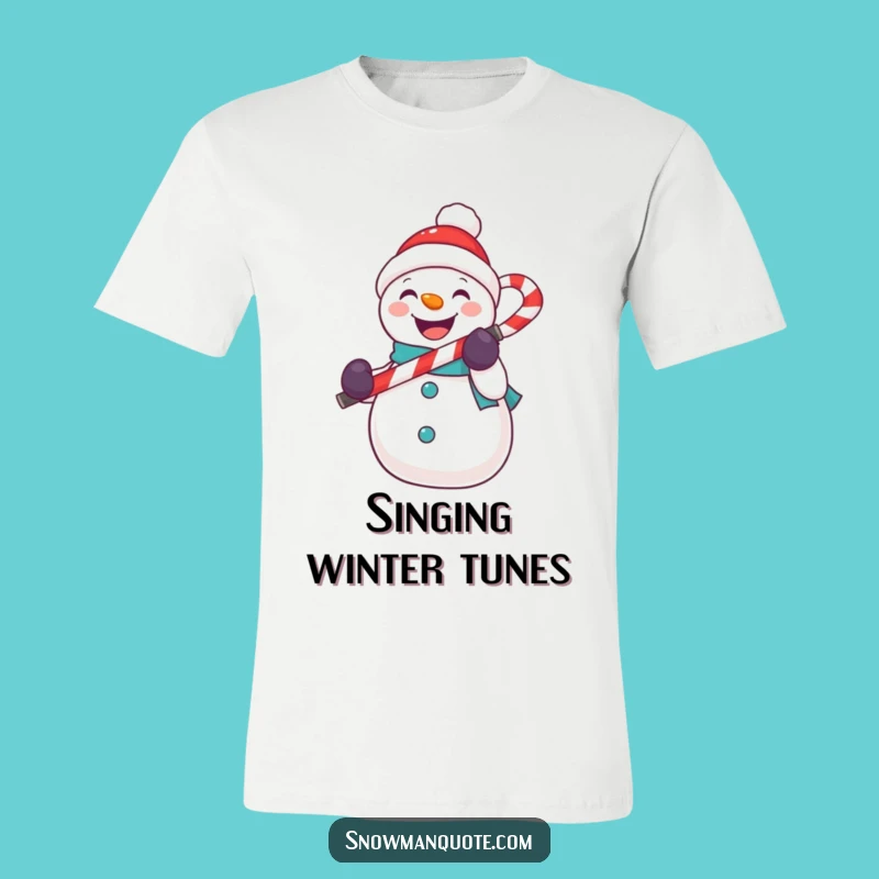 Funny Snowman Mic T-Shirt - Festive Fun and Ideal Funny Gift for Music Lovers