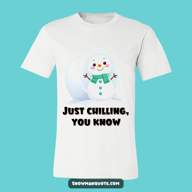 Funny Snowman Peek T-Shirt: Giant Snowball Hideout, Winter Gift Tee