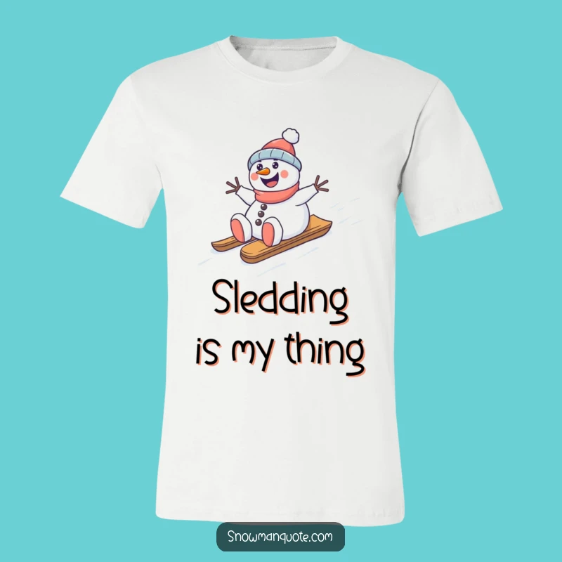 Funny Snowman Sledding T-Shirt: Hilarious Winter Action Apparel Gift