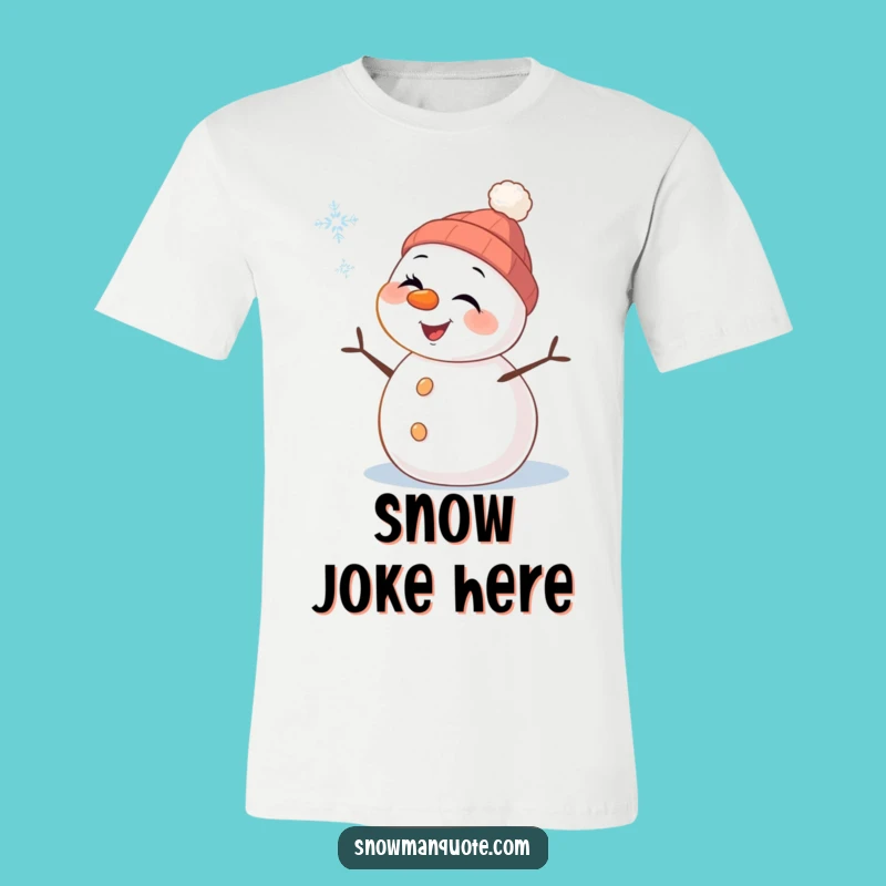 Funny Snowman Wink T-Shirt: Cheerful Winter Pal Winking, Comical Tee for Snowy Fun
