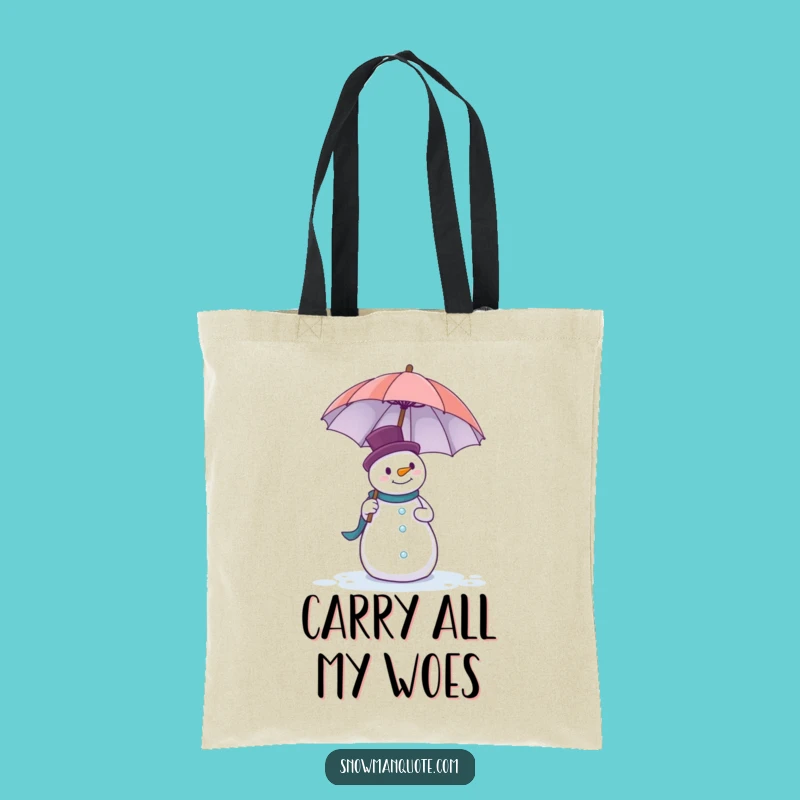 Funny Snowman Umbrella Tote Bag - Humorous Accessory for Grocery and Giggles