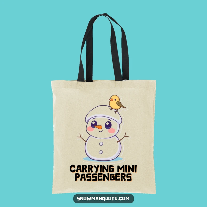 Funny Snowman Bird Tote Bag: Carry a Sweet Surprise, Tiny Friend, Practical Funny Gift