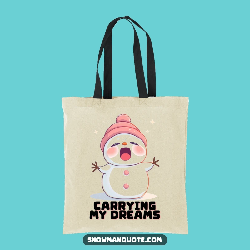 Funny Sleepy Snowman Stardust Tote Bag, Carry Your Essentials with Hilarious Winter Style