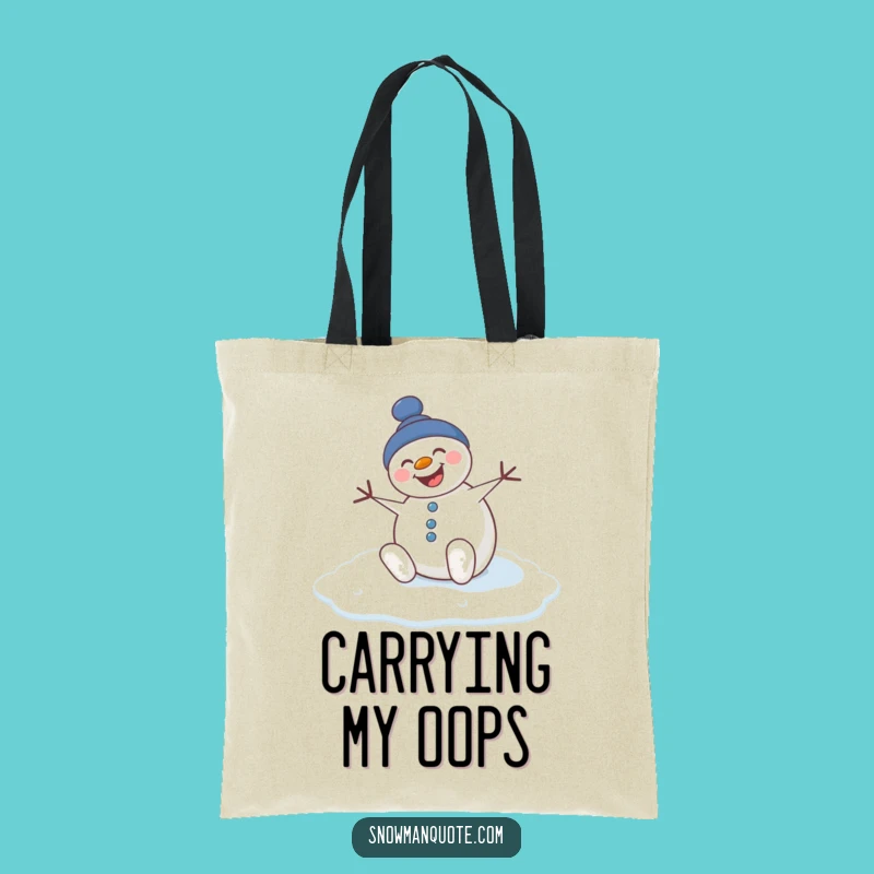 Funny Slipping Snowman Tote Bag - Hilarious Winter Accessory