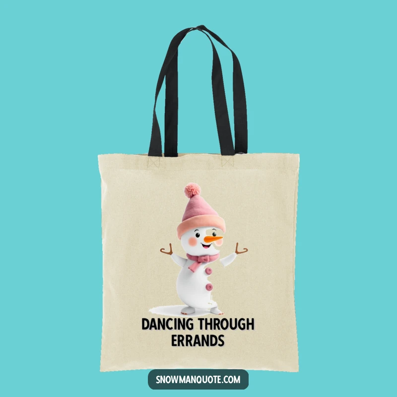 Funny Dancing Snowman Hat Tote Bag: Carry Your Moves, Chic Funny Gift for Dancers