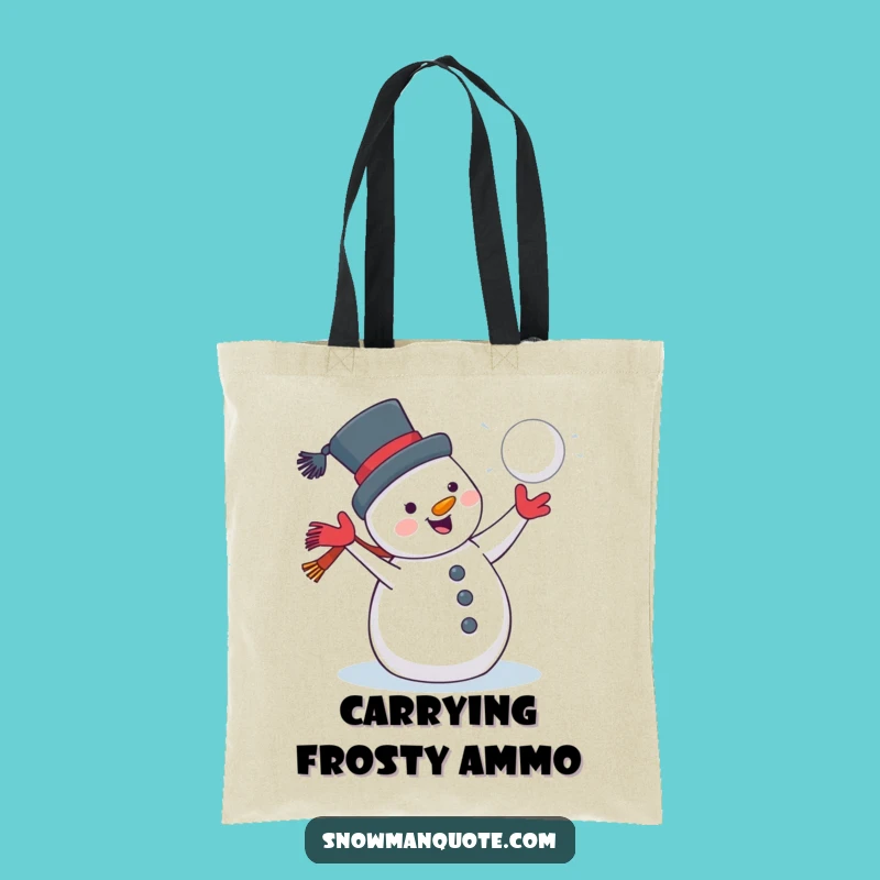 Funny Jolly Snowman Snowball Tote Bag: Winter Fun Accessory, Chic Funny Gift