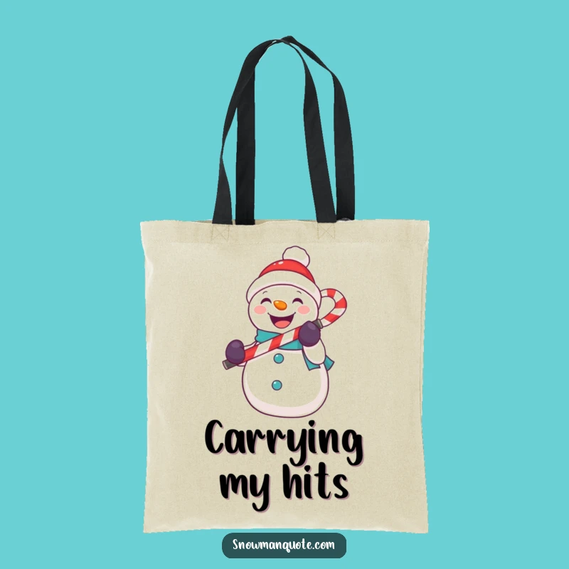 Funny Snowman Mic Tote Bag - Carry Your Tunes and a Funny Gift