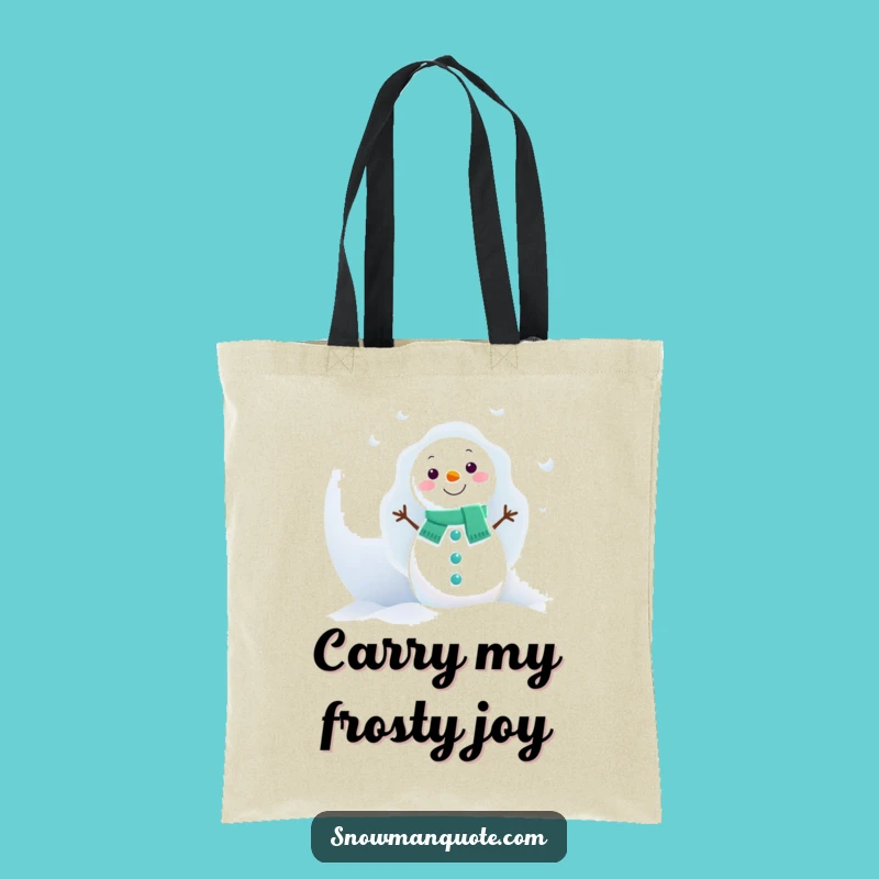 Funny Snowman Peek Tote Bag: Giant Snowball Surprise, Perfect Gift